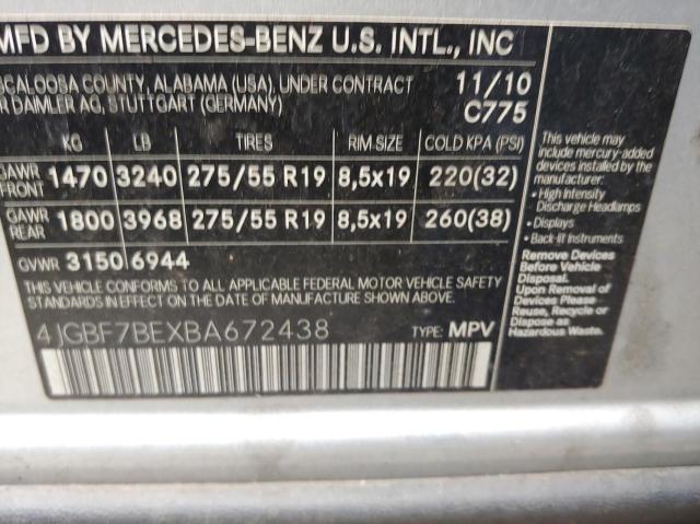 Продажа на аукционе авто 2011 Mercedes-benz Gl 450 4matic, vin: 4JGBF7BEXBA672438, номер лота: 60176433