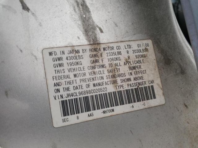 Продажа на аукционе авто 2008 Acura Tsx, vin: JH4CL96898C020522, номер лота: 62138613