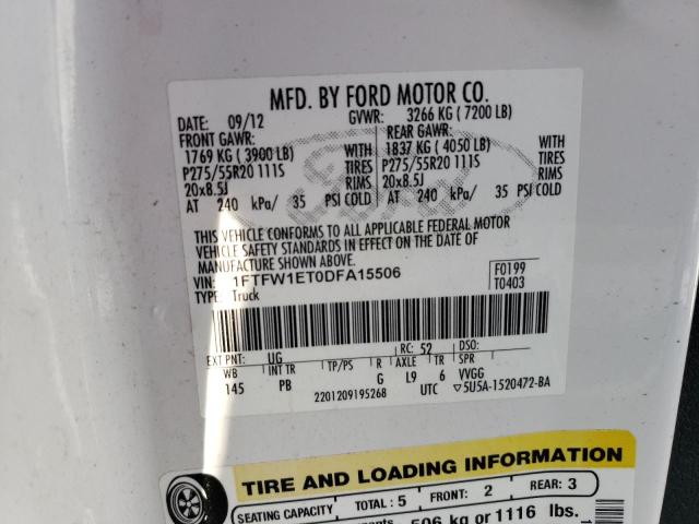 2013 Ford F150 Supercrew მანქანა იყიდება აუქციონზე, vin: 1FTFW1ET0DFA15506, აუქციონის ნომერი: 61646103