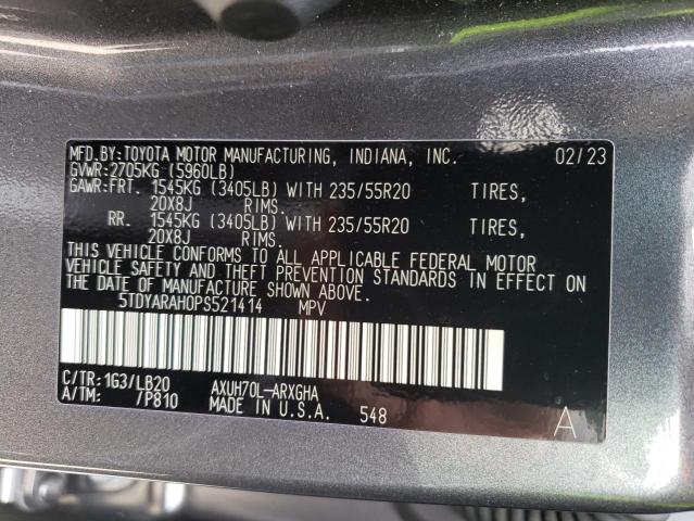 Продажа на аукционе авто 2023 Toyota Highlander Hybrid Limited, vin: 5TDYARAH0PS521414, номер лота: 61407083