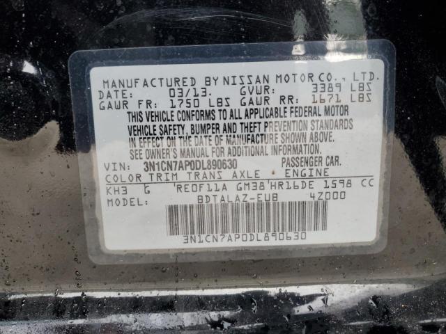 Aukcja sprzedaży 2013 Nissan Versa S, vin: 3N1CN7AP0DL890630, numer aukcji: 61864213
