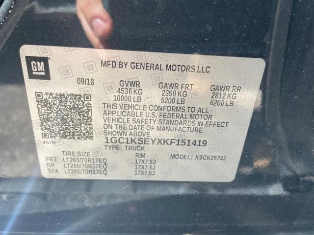 Aukcja sprzedaży 2019 Chevrolet Silverado K2500 Heavy Duty Lt, vin: 1GC1KSEYXKF151419, numer aukcji: 58841173
