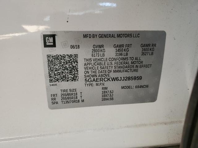 Aukcja sprzedaży 2018 Buick Enclave, vin: 5GAERCKW6JJ285959, numer aukcji: 64248144