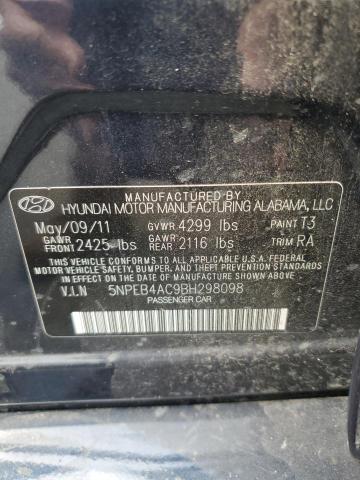 2011 Hyundai Sonata მანქანა იყიდება აუქციონზე, vin: 5NPEB4AC9BH298098, აუქციონის ნომერი: 64439104