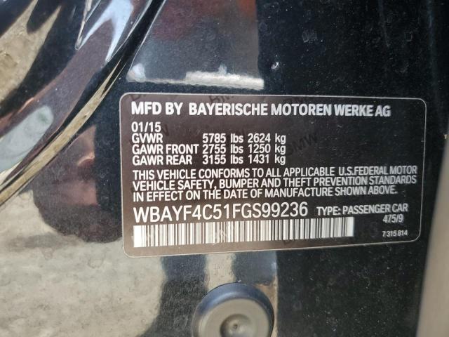 2015 Bmw 740 მანქანა იყიდება აუქციონზე, vin: WBAYF4C51FGS99236, აუქციონის ნომერი: 64848884