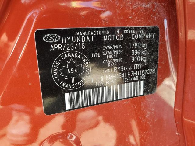 Aukcja sprzedaży 2017 Hyundai Elantra, vin: KMHD84LF7HU182328, numer aukcji: 62990684