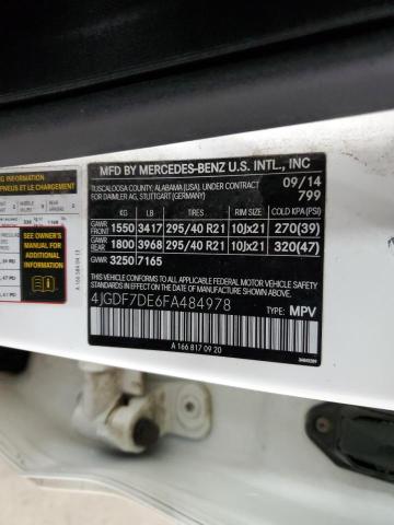 64570794 :رقم المزاد ، 4JGDF7DE6FA484978 vin ، 2015 Mercedes-benz Gl 550 4ma مزاد بيع