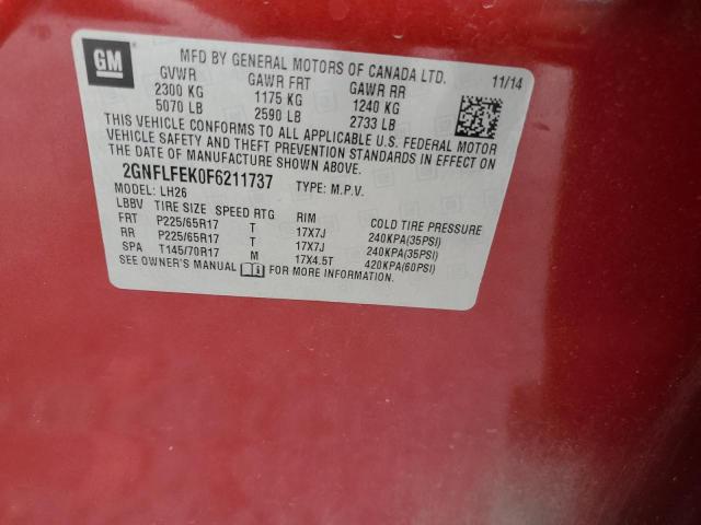 64385244 :رقم المزاد ، 2GNFLFEK0F6211737 vin ، 2015 Chevrolet Equinox Lt مزاد بيع