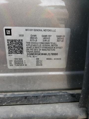 Auction sale of the 2019 Chevrolet Traverse, vin: 1GNERGKW4KJ178990, lot number: 65027644