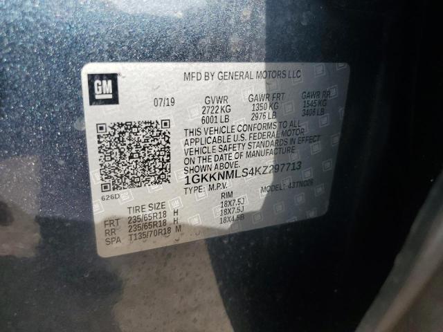 62018544 :رقم المزاد ، 1GKKNMLS4KZ297713 vin ، 2019 Gmc Acadia مزاد بيع