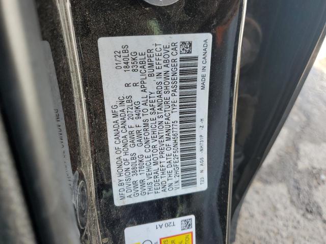 63543364 :رقم المزاد ، 2HGFE2F50NH567775 vin ، 2022 Honda Civic Spor مزاد بيع