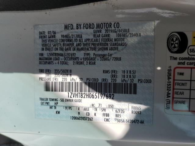 Aukcja sprzedaży 2006 Ford Mustang, vin: 1ZVHT82H065197692, numer aukcji: 58891224