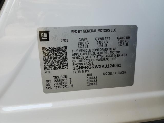 Aukcja sprzedaży 2019 Chevrolet Traverse, vin: 1GNERGKWXKJ124061, numer aukcji: 62636904