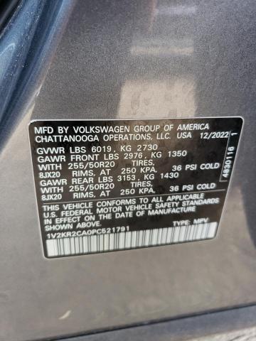 Aukcja sprzedaży 2023 Volkswagen Atlas Se, vin: 1V2KR2CA0PC521791, numer aukcji: 63458534