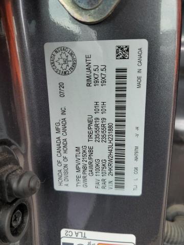 Aukcja sprzedaży 2020 Honda Cr-v, vin: 2HKRW2H43LH231880, numer aukcji: 61487804