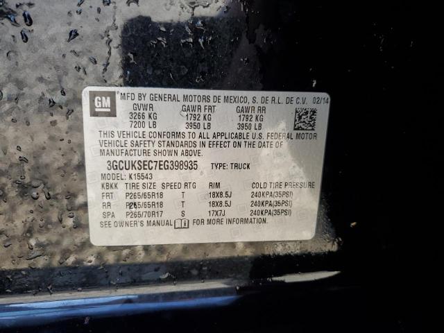 2014 Chevrolet Silverado მანქანა იყიდება აუქციონზე, vin: 3GCUKSEC7EG398935, აუქციონის ნომერი: 63126794