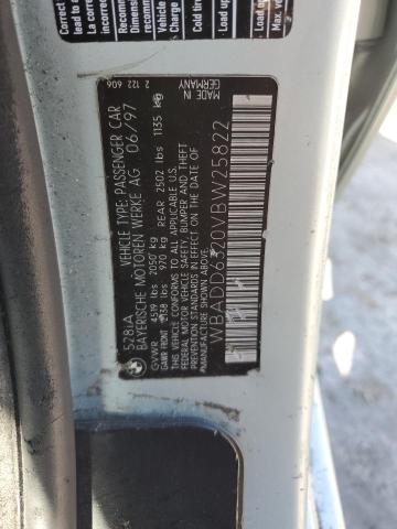 Aukcja sprzedaży 1997 Bmw 528 I Auto, vin: WBADD6320VBW25822, numer aukcji: 64129485