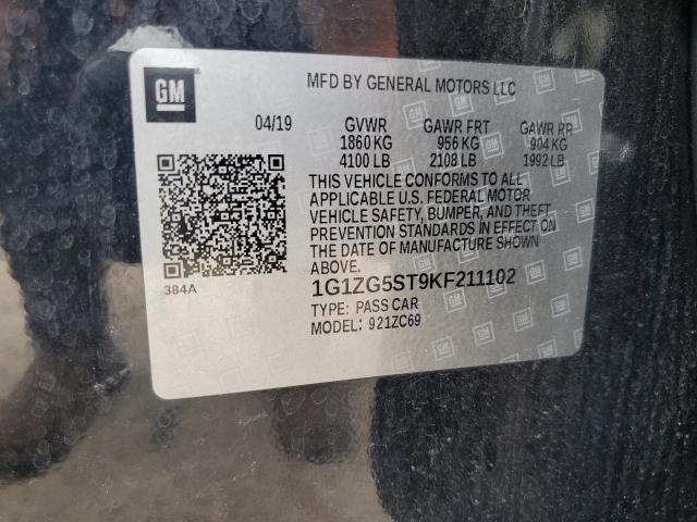 Aukcja sprzedaży 2019 Chevrolet Malibu Rs, vin: 1G1ZG5ST9KF211102, numer aukcji: 64964065