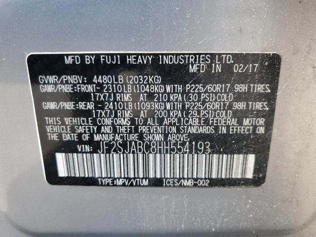 Aukcja sprzedaży 2017 Subaru Forester 2, vin: JF2SJABC8HH554193, numer aukcji: 65645495