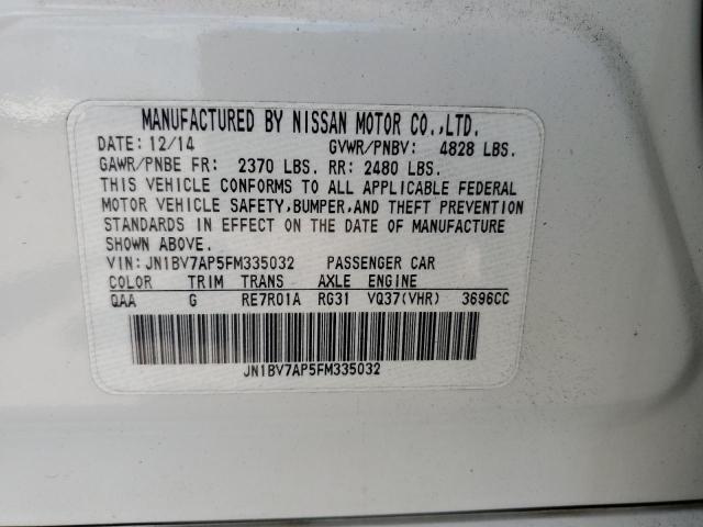 Продажа на аукционе авто 2015 Infiniti Q50 Base, vin: JN1BV7AP5FM335032, номер лота: 66450665