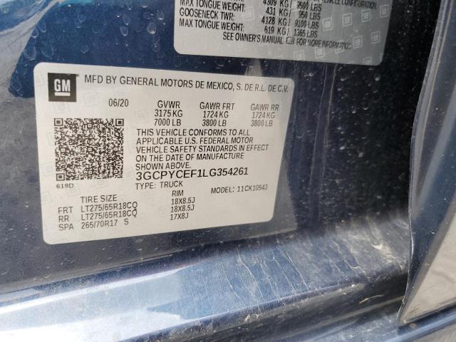 2020 Chevrolet Silverado მანქანა იყიდება აუქციონზე, vin: 3GCPYCEF1LG354261, აუქციონის ნომერი: 64551885