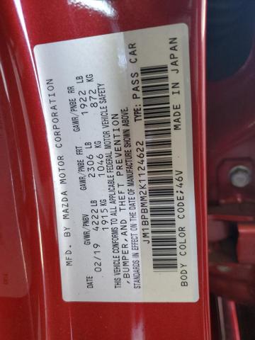 67238325 :رقم المزاد ، JM1BPBMM2K1124622 vin ، 2019 Mazda 3 Preferre مزاد بيع