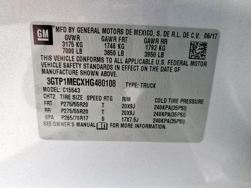 Продажа на аукционе авто 2017 Gmc Sierra C15, vin: 3GTP1MECXHG480108, номер лота: 64060895