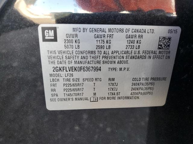 2015 Gmc Terrain De მანქანა იყიდება აუქციონზე, vin: 2GKFLVEK0F6367994, აუქციონის ნომერი: 65887965
