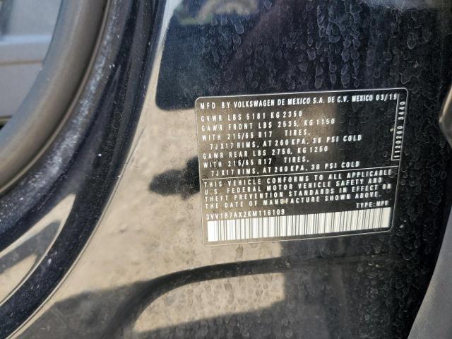 2019 Volkswagen Tiguan მანქანა იყიდება აუქციონზე, vin: 3VV1B7AX2KM116109, აუქციონის ნომერი: 65899305
