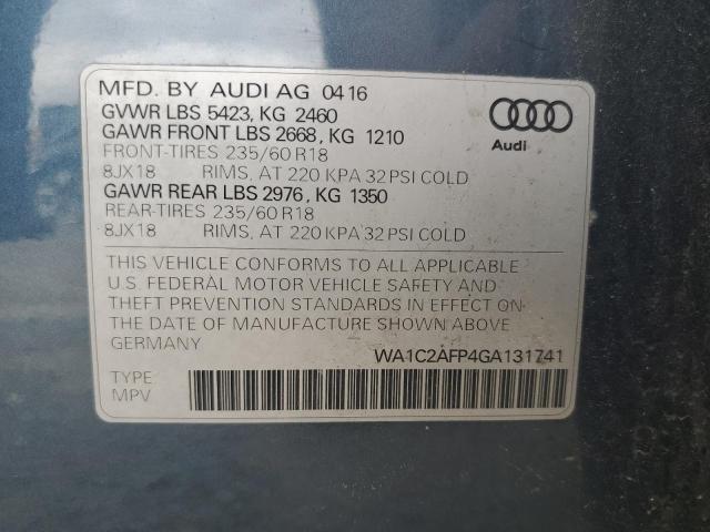 Продажа на аукционе авто 2016 Audi Q5, vin: WA1C2AFP4GA131741, номер лота: 63372015