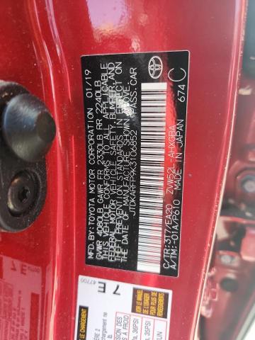 2019 Toyota Prius Prim მანქანა იყიდება აუქციონზე, vin: JTDKARFP9K3106852, აუქციონის ნომერი: 66495265