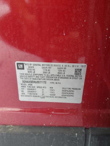 Aukcja sprzedaży 2018 Chevrolet Equinox, vin: 3GNAXSEV8JS571172, numer aukcji: 64016585