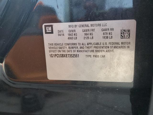 63783445 :رقم المزاد ، 1G1PC5SBXE7352561 vin ، 2014 Chevrolet Cruze Lt مزاد بيع