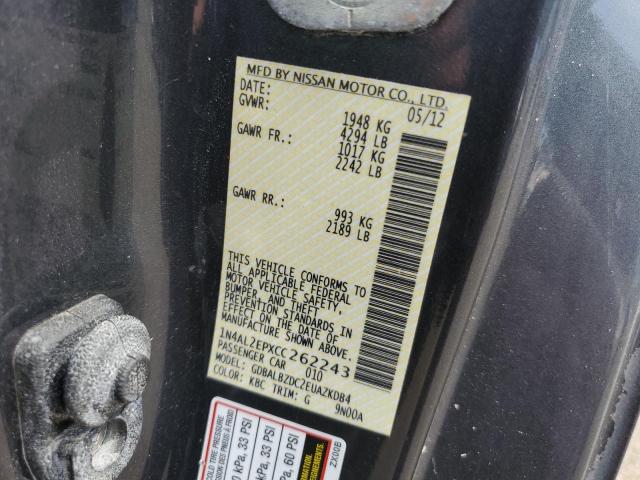 Aukcja sprzedaży 2012 Nissan Altima, vin: 1N4AL2EPXCC262243, numer aukcji: 65817465