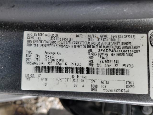 Aukcja sprzedaży 2016 Ford Fiesta, vin: 3FADP4BJXGM114207, numer aukcji: 65813905