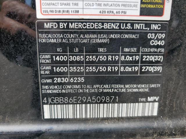 Продажа на аукционе авто 2009 Mercedes-benz Ml, vin: 4JGBB86E29A509871, номер лота: 66212195
