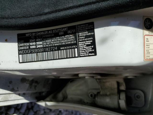 65445665 :رقم المزاد ، WDDGF5EB5BR182724 vin ، 2011 Mercedes-benz C مزاد بيع