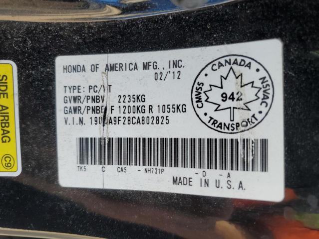 2012 Acura Tl მანქანა იყიდება აუქციონზე, vin: 19UUA9F28CA802825, აუქციონის ნომერი: 63899585