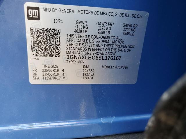 65784555 :رقم المزاد ، 3GNAXLEG8SL176167 vin ، 2025 Chevrolet Equinox Rs مزاد بيع