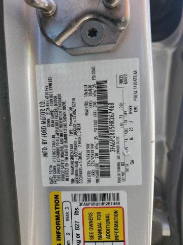 Продажа на аукционе авто 2017 Ford Fusion, vin: 3FA6P0RU5HR267468, номер лота: 65134495