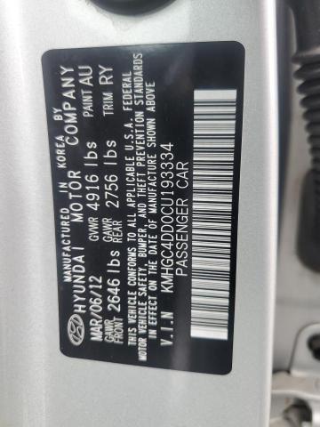Aukcja sprzedaży 2012 Hyundai Genesis 3., vin: KMHGC4DD0CU193334, numer aukcji: 65576565