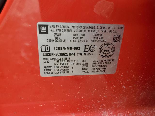2016 Chevrolet Silverado მანქანა იყიდება აუქციონზე, vin: 3GCUKREC3GG271644, აუქციონის ნომერი: 66391415