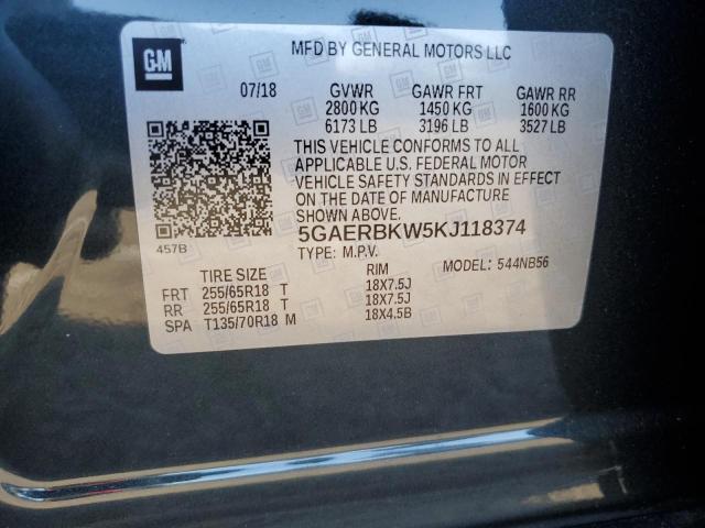 63709155 :رقم المزاد ، 5GAERBKW5KJ118374 vin ، 2019 Buick Enclave مزاد بيع