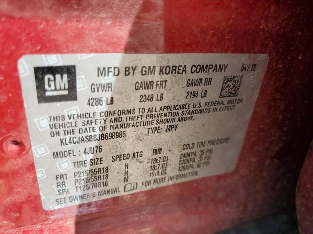 Продаж на аукціоні авто 2018 Buick Encore, vin: KL4CJASB8JB698985, номер лоту: 66228955
