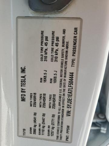 Продажа на аукционе авто 2020 Tesla Model 3, vin: 5YJ3E1EA7LF504444, номер лота: 65380905