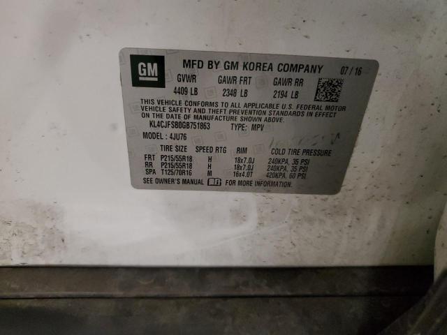 Aukcja sprzedaży 2016 Buick Encore Con, vin: KL4CJFSB0GB751863, numer aukcji: 61968445