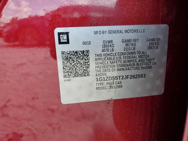 64355195 :رقم المزاد ، 1G1ZD5ST2JF262593 vin ، 2018 Chevrolet Malibu مزاد بيع
