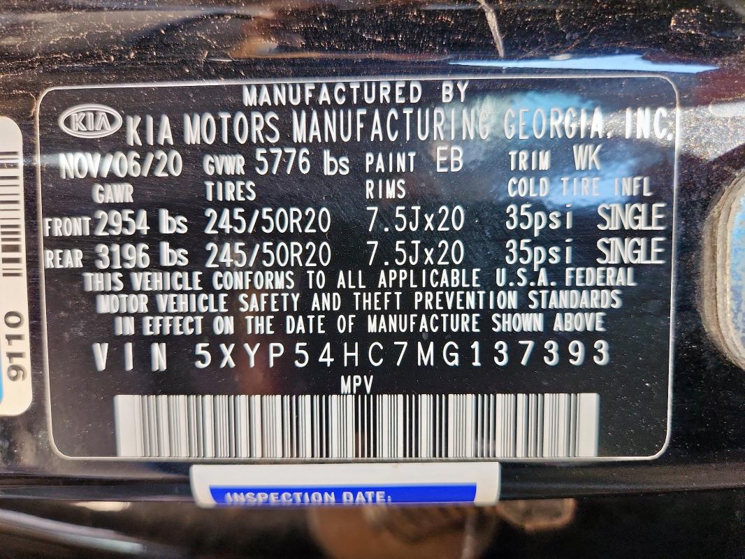Продаж на аукціоні авто 2021 Kia Telluride, vin: 5XYP54HC7MG137393, номер лоту: 63967795