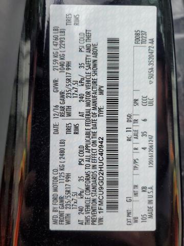 Aukcja sprzedaży 2017 Ford Escape Se, vin: 1FMCU9GD2HUC40942, numer aukcji: 65056215