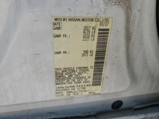 Продажа на аукционе авто 2017 Nissan Altima, vin: 1N4AL3AP4HN349580, номер лота: 62854285